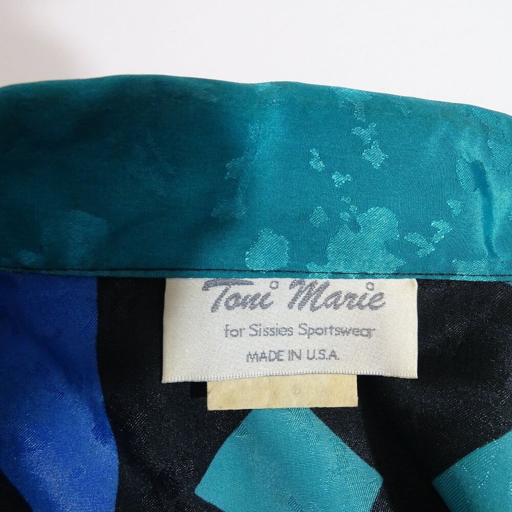 Vintage Toni Marie Sissies Sportswear Women Abstract Blazer Jacket Size 6 - Picture 6 of 14